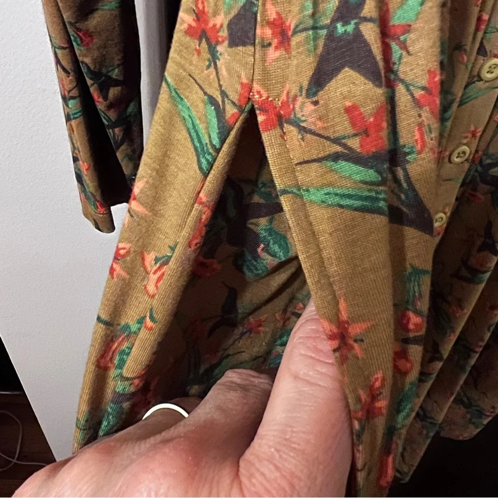 Kate Quinn Long Sleeve Shirt Tail Button Dress L - Picture 5 of 9